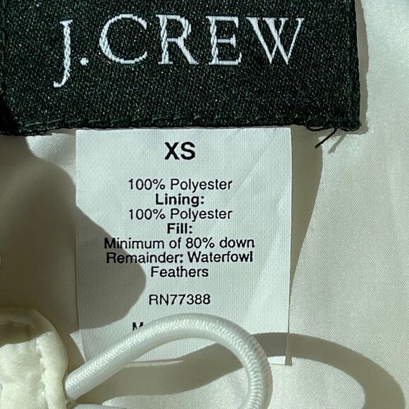 J. Crew Ivory Button And Zip Front Puffer Vest Sz XS - Picture 5 of 7